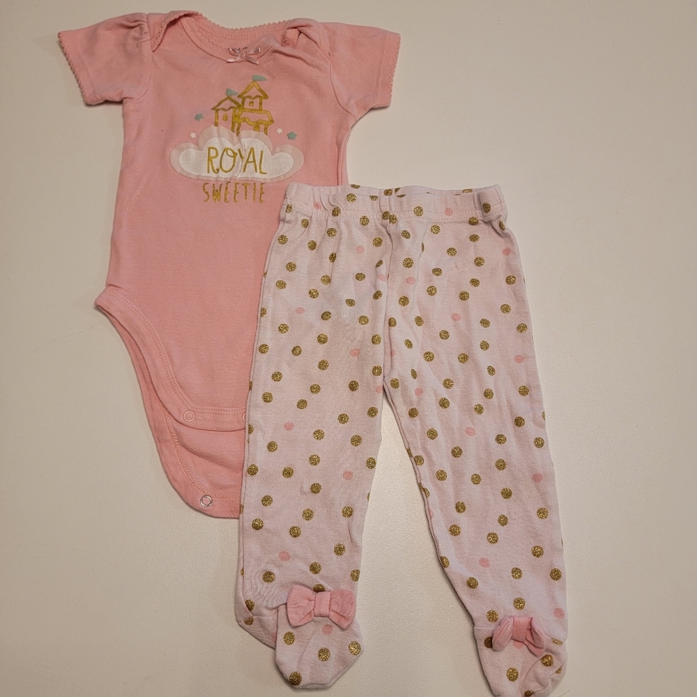Gerber 3-6 month footed princess pajama set